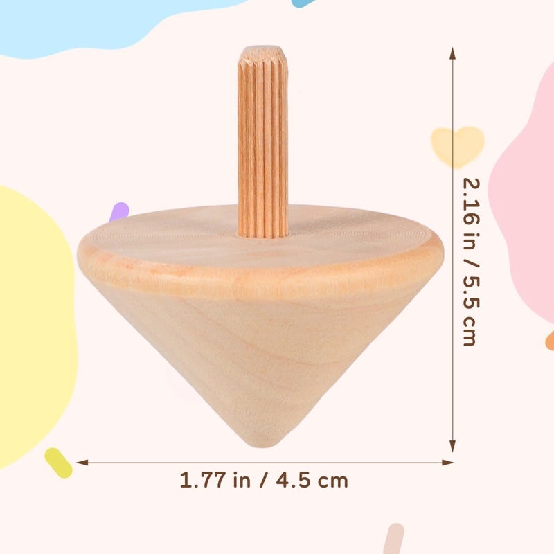 NUOBESTY 12Pcs Wooden Spinning Top Unfinished Craft Wood Gyroscopes for Kids Children DIY Toys Party Favors - Image 2